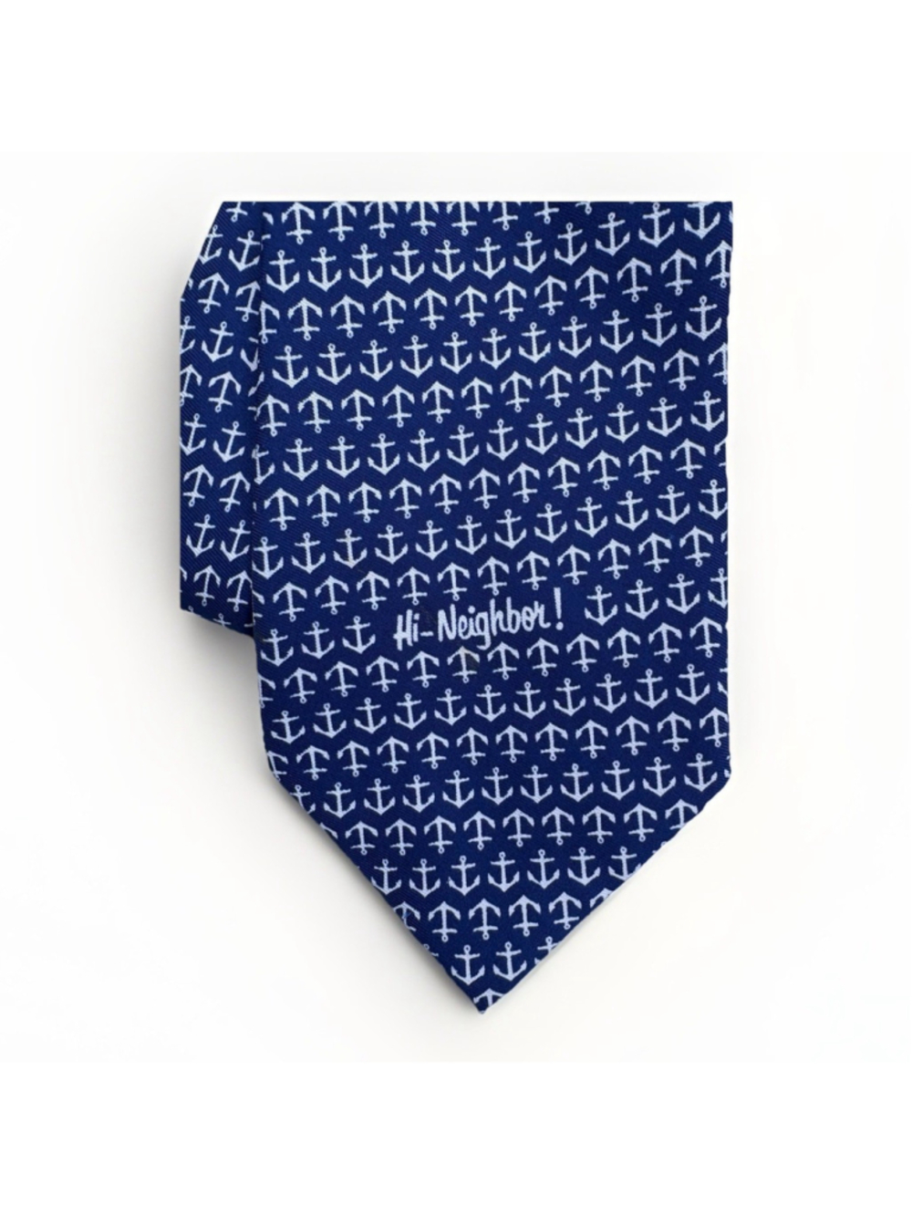 Narragansett Beer Anchor Tie Navy Blue